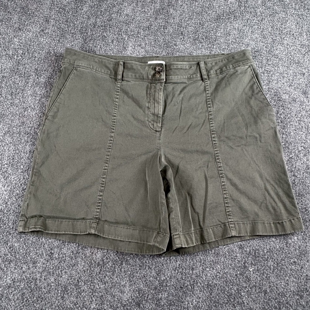 J Jill‎ Shorts Women 16 Olive Green Casual Minimalist Classic Capsule Utility